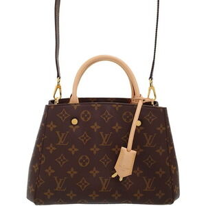 Louis Vuitton Monogram Leather Montaigne 2way Shoulder Bag Brown